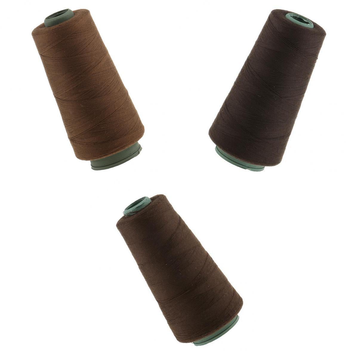 Sewing Thread Polyester High Strength 210D/3 Weaving Thread for Wig Making Hair Weave Weft with 26 Pcs T Pins and Needles Hair Extensions Beige 