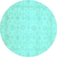 thumbnail image 1 of Ahgly Company Indoor Round Abstract Light Blue Modern Area Rugs, 6' Round, 1 of 4