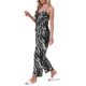 thumbnail image 4 of INSPIRAR CHIC Conjunto de Loungewear de Satén para Mujeres 2 Pcs Cami Tirantes Espagueti Sin Mangas Conjuntos de Pijama con Pantalones Largos S Negro Azabache, 4 of 6