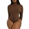 thumbnail image 2 of EFINNY Women's Turtleneck Long Sleeve Tops Bodysuit Jumpsuit, 2 of 9