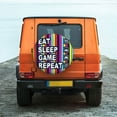thumbnail image 7 of DouZhe Waterproof Spare Tire Cover, Cute Eat Sleep Game Repeat Graffiti Prints Adjustable Wheel Covers Fit for Jeep Trailer RV SUV Car, 17 inch, 7 of 7