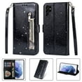 thumbnail image 1 of Feishell Compatible with Samsung Galaxy S23 Ultra Wallet Case,Glitter Sparkly Bling PU Leather Zipper Pocket with Credit Card Slots Shockproof Magnetic Clasp Folio Flip Stand Phone Case,Black, 1 of 1