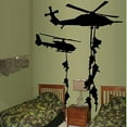 thumbnail image 2 of Helicopter with Soldiers #2 ~ WALL DECAL, Two LARGE: 18" x 30" and 20" x 28" with 4 ground Soldiers, 2 of 3