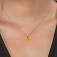 thumbnail image 3 of Gem Stone King 925 Sterling Silver Yellow Citrine Solitaire Pendant Necklace for Women (1.50 Cttw, Round 8MM, Gemstone November Birthstone, With 18 inch Chain), 3 of 3