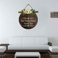 thumbnail image 2 of Yjiankangz Round 11 Inch No Soliciting Thank You Door Plaque Sign for Front Porch Door Rustic Farmhouse Style Hanging Welcome Porch Sign Spring Party Indoor Outdoor, 2 of 7