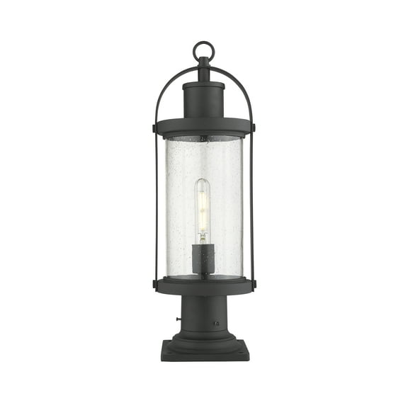 Roundhouse 1 Light Outdoor Pier Mounted Fixture Clear Seedy