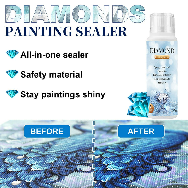 Vikakiooze Diamond Art Painting Sealer 1 Pack 120ML 5D Diamond Art Painting  Art Glue With Sponge Head Fast Drying Prevent Falling Off