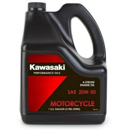Kawasaki 4-Stroke Motorcycle Engine Oil 20W50 1 Gallon (Best Engine Oil For Kawasaki Ninja 250r)