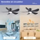 thumbnail image 5 of Ventilador de techo Kviflon de 46 pulgadas con luz y control remoto negro, 5 of 9