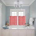 thumbnail image 3 of 2 Panels Kitchen Tier Curtains 39 Inch Length, Red Grommets Window Treatment Curtain, Country French Rustic Buffalo Plaid Modern Art Thermal Curtains Drapes for Living Room/Bathroom, 3 of 9