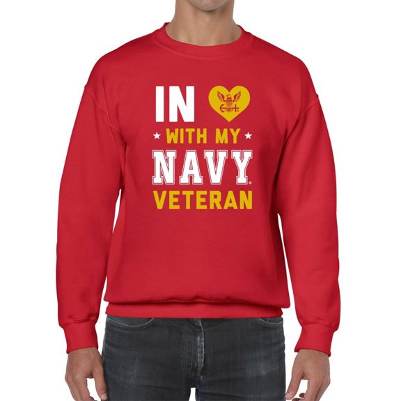 In Love With My Navy Veteran Sweatshirt Men -Navy Designs, Male Large