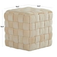 thumbnail image 6 of DeeHome Square Braided 16" Ottoman in Blush Pink Velvet by LumiSource, 6 of 6