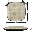 thumbnail image 4 of Beige Chair Seating Cushion Set of 6, Baroque Floral Motif Western Classical Dramatic Era Art Antique Renaissance Nostalgic, Seat Pads with Anti-slip Backing, 16"x16", Ecru Beige, by Ambesonne, 4 of 7