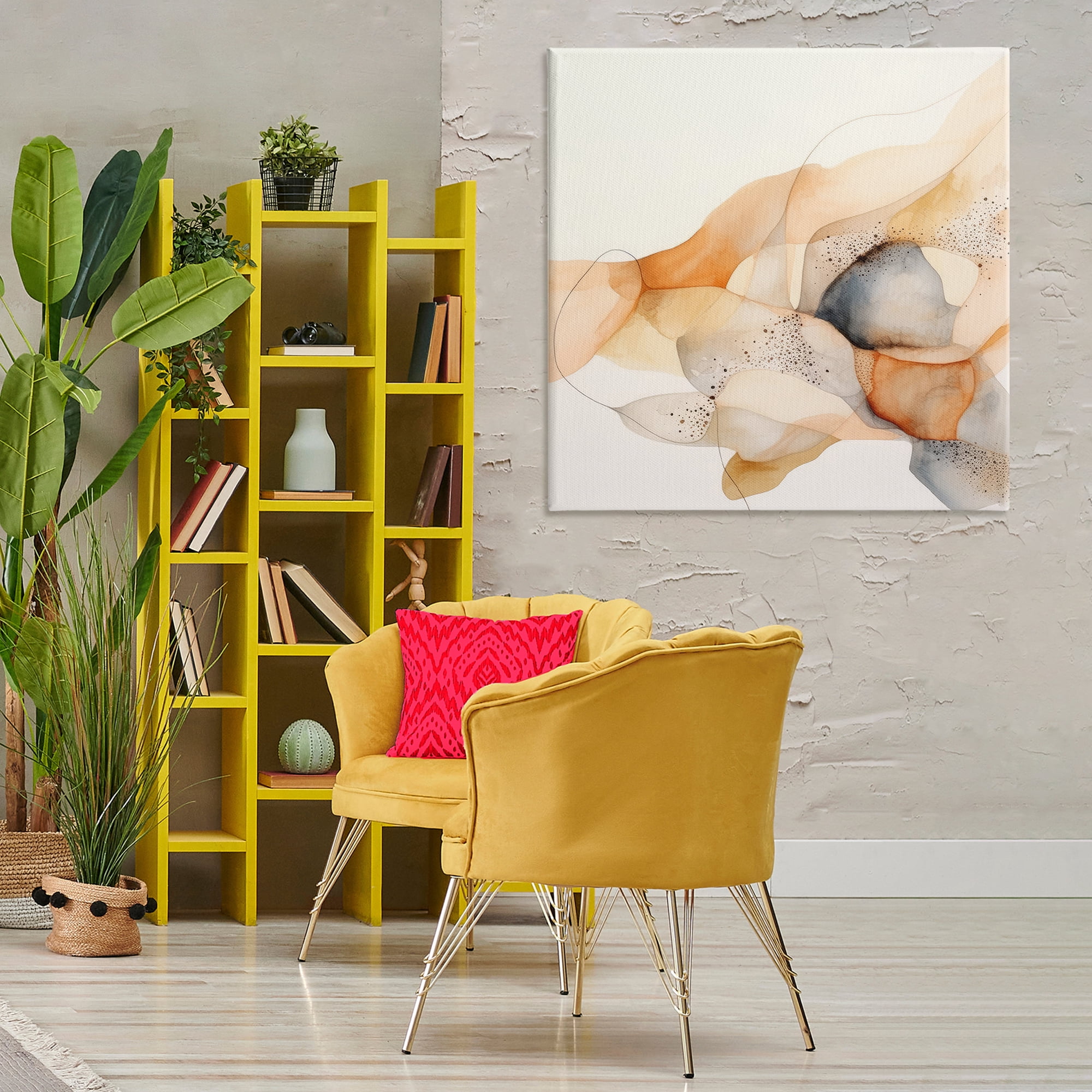 Stupell Industries Cascading Fluid Abstract Abstract Painting Gallery Wrapped Canvas Art Print Wall Art, 36 x 36