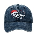 thumbnail image 2 of Baseball Caps For Unisex Vintage Washed Soft Crown Christmas Hat Believe Snowflake Santa Embroidery Sun Shading Headwear, 2 of 6