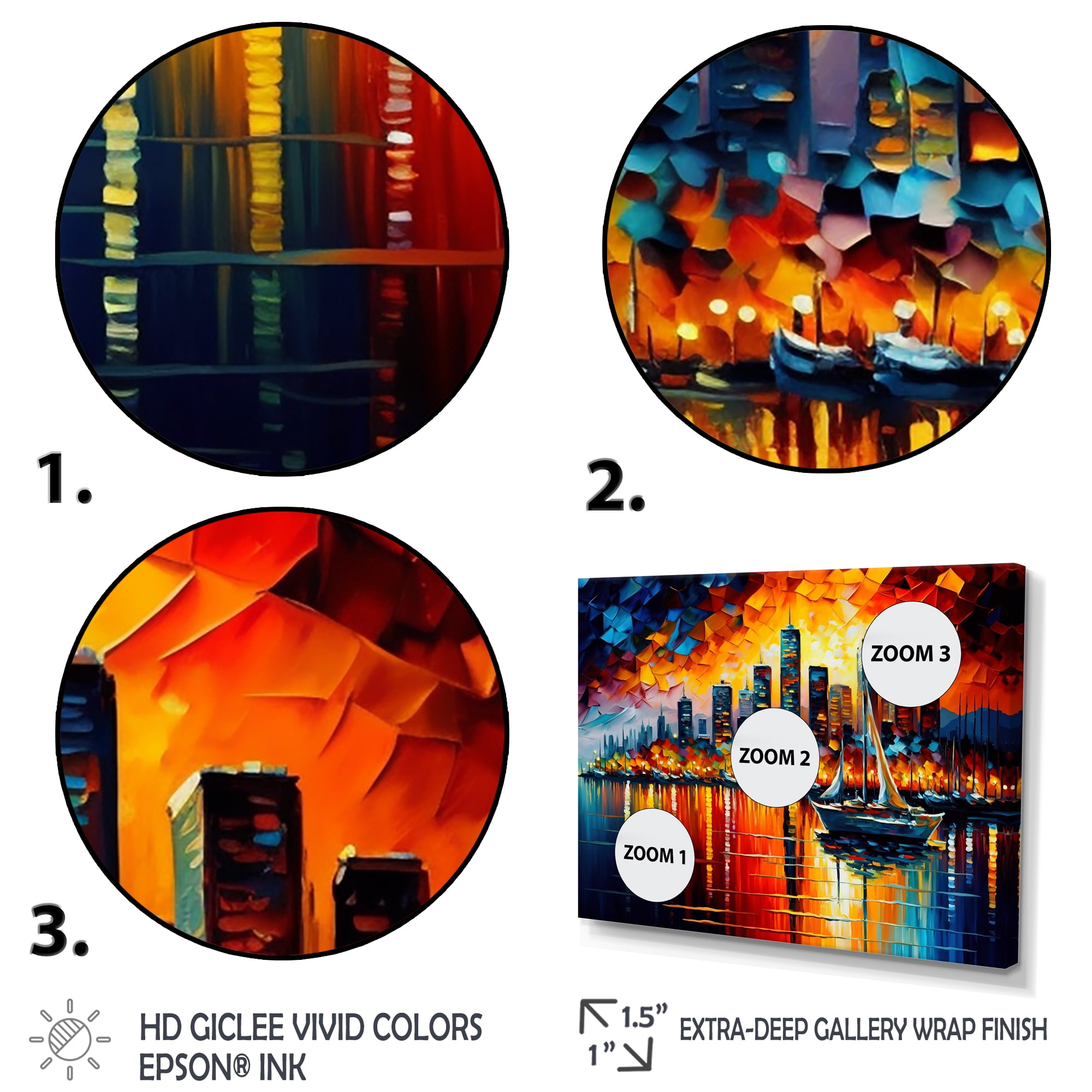 Designart Colorful City In Vancouver I Canvas Wall Art