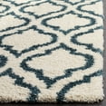 thumbnail image 5 of SAFAVIEH Hudson Louise Geometric Shag Area Rug, Ivory/Grey, 7' x 7' Round, 5 of 11