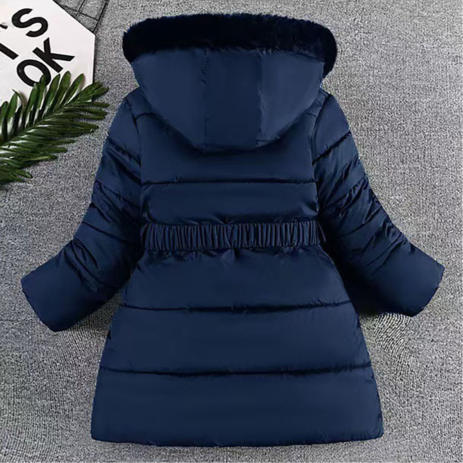 Gubotare Girls Winter Jackets Girls Winter Coat Packable Lightweight Hooded Puffer Jacket Size 6-7 (Navy,6-7 Years)