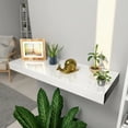 thumbnail image 1 of Repisa Flotante Elegante Gruesa Alto Brillo 80x27x6cm Grande Color Blanco, 1 of 4