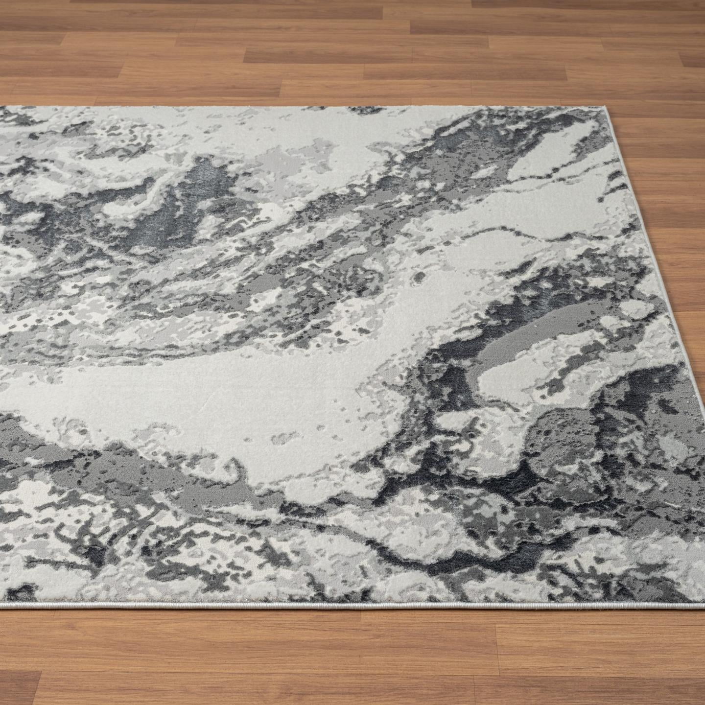 Luxe Weavers Abstract Marble Gray 2x3 Area Rug for Entryway