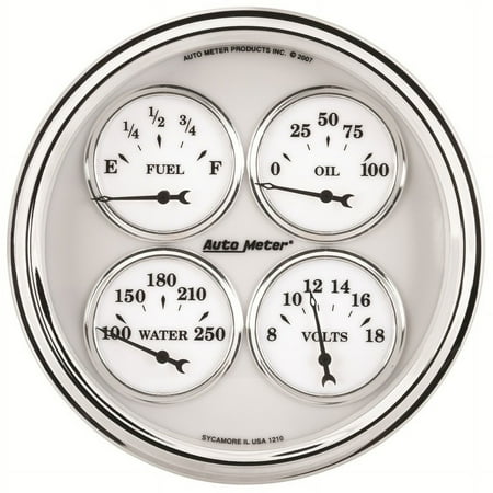 AutoMeter 1210 Old Tyme White II Quad Gauge
