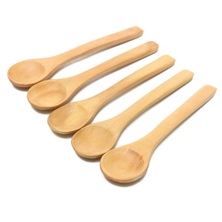 5pcs Wooden Scoop Teaspoon Coffee Kitchen Cooking Condiment Utensil 