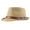 Khaki, variant on 2PCS Men Sun Hat Solid Color Breathable Sun Belt Decor Flat Top Sunshade Vintage Curled Edge Men Straw Hat Headwear Coffee