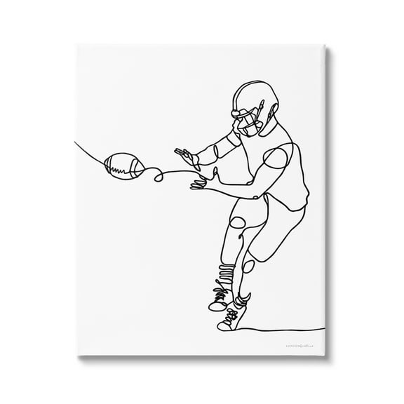 Stupell Industries Minimal Line Doodle Catching Playing Football Kids Painting Gallery-Wrapped Canvas Print Wall Art, 16 x 20, Design by Kamdon Kreations