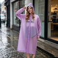thumbnail image 5 of Reusable Thickened Adult Rain Poncho Hooded Full Body Raincoat with Clear Visor for Outdoor Camping Travel, 5 of 9
