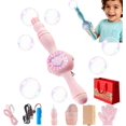 thumbnail image 1 of Magic Fog Bubble Wand, New Touchable Fog Bubble Machine, Interactive Smoke Bubbles Machine with Bubbles Gloves for Outdoor Party, Parent-Child Interaction (Pink-A), 1 of 12