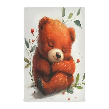 

Kitchen Towel 28x18 Inches x4，Plate Towel Decorative Towel Napkin Tea Towel Tea Towels For Kitchen Dish Cloths & Dish Towels Sleeping Red Bear
