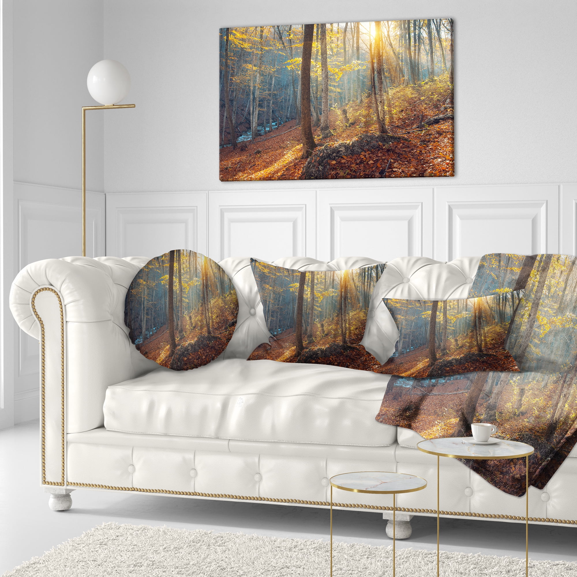 Designart Crimean Mountains at Sunset - Landscape Photography Throw Pillow - 12x20