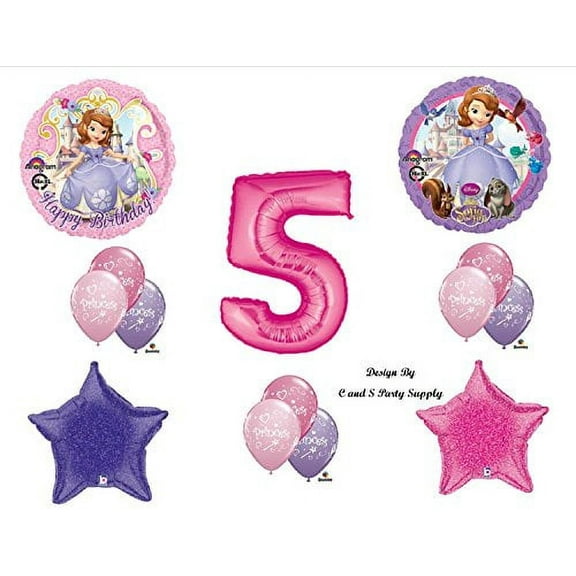 1 X Disney's SOFIA the FIRST FIFTH 5TH Happy Birthday PARTY Balloons Decorations Supplies