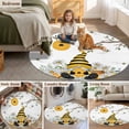 thumbnail image 5 of Yellow Gnomes Round Area Rug 4Ft Washable Circle Rugs for Bedroom Dining Room, Bees Spring Floral Daisy Branches Non-Slip Carpet Floor Mats Indoor Outdoor Carpet Runner Aesthetic Home Decor, 5 of 8