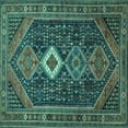 thumbnail image 1 of Ahgly Company Indoor Square Persian Turquoise Blue Traditional Area Rugs, 3' Square, 1 of 4