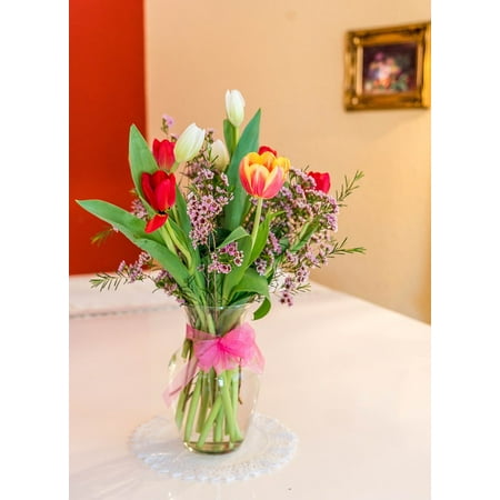 Mothers Day Bouquet - canvas print gift colorful flowers tulips bouquet mothers day stretched canvas 10 x 14