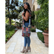 Kathmandu Collection Patchwork Striped Hobo Bag