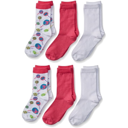 Fruit Of The Loom Girls 12 Pack Lollipop Crew Socks, S, Fashion ...