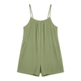 thumbnail image 6 of Kaemgyyd Romper for Women Casual Sleeveless Spaghetti Straps Rompers Fashion Lightweight Wide Leg Shorts Jumpsuit with Pockets, 6 of 6