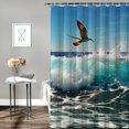 thumbnail image 2 of Shiartex Bird Ocean Quick-Drying Shower Curtain Set with Hooks for Bathroom Decoration, 100% Polyester Fabric, Waterproof Shower Curtain Set 36x72, 2 of 7