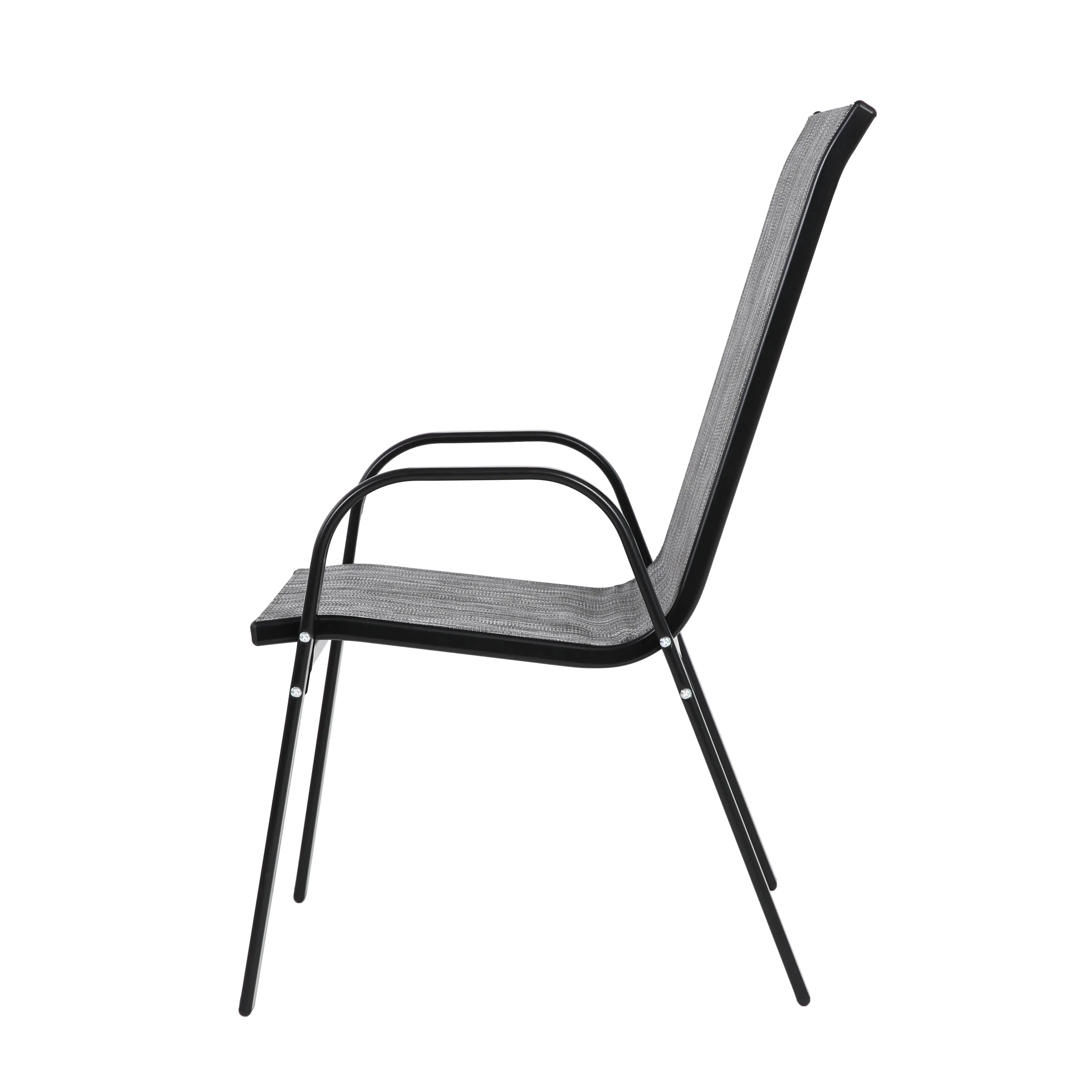 Aukfa 4 Pieces Patio Dining Chairs, Outdoor Bistro Chairs w/ High Backrest for Garden Patio,Gray