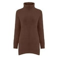 thumbnail image 4 of ylioge S-5X Plus Size Womens Fleece Sweaters Long Sleeve Turtleneck Sweatshirts Ladies Casual Solid Color Stretchy Pullover Knitted Sweater Tops, 4 of 6