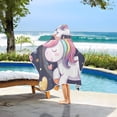 thumbnail image 6 of Unicorn and Heart Kids Hooded Beach Towel Baby Bath Poncho Towels with Hood Absorbent 50"x23.5" for Pool Swimming, 6 of 7