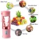 thumbnail image 2 of Licuadora de frutas recargable USB portátil, mini licuadora para batidos, batidos, jugos, licuadora portátil 350-420 ml 6 cuchillas para deportes y viajes, sin BPA MFZFUKR WLJ-1985, 2 of 4