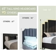 thumbnail image 6 of VanAcc King Size Bed Frame and Headboard, Upholstered Bed with Golden Plating Trim, Black, 6 of 7