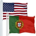 thumbnail image 1 of USA American & Portugal Portuguese Flags 3x5 FT Combo Printed 150D Polyester By, 1 of 6