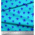 thumbnail image 3 of Soimoi Blue polyester Crepe Fabric Starfish Ocean Printed Craft Fabric by the Yard 42 Inch Wide, 3 of 3