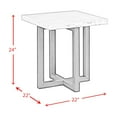thumbnail image 6 of Homestock Suburban Soiree Marble Square End Table in White - 22" x 22" x 24", Glam Style, Natural Marble Veining, Chestnut Wood Finish, 6 of 7
