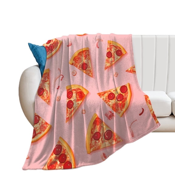 Fun Pizza Flannel Throw Blanket for Gifts for Women Men Girls Boys All Seasons