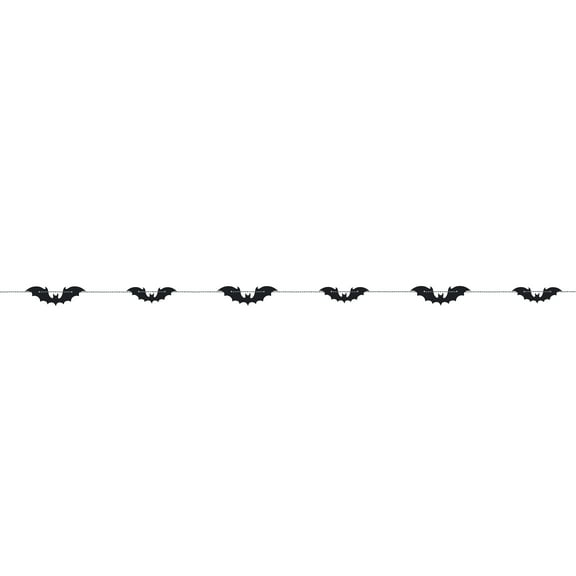 Black Bats Halloween Garland, 6ft